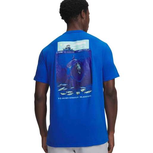 Under Armour Men's BlacktipH Fish Species Short Sleeve Casual Shirt - Blue Strike/Horizon Blue XL