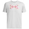 Under Armour Men's Fish Hook Logo Short Sleeve Fishing Shirt - Halo Gray/Coho - XL - Halo Gray/Coho XL
