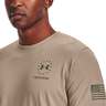 Under Armour Men's Freedom Back Stripe Short Sleeve Shirt - Desert Sand - XL - Desert Sand XL