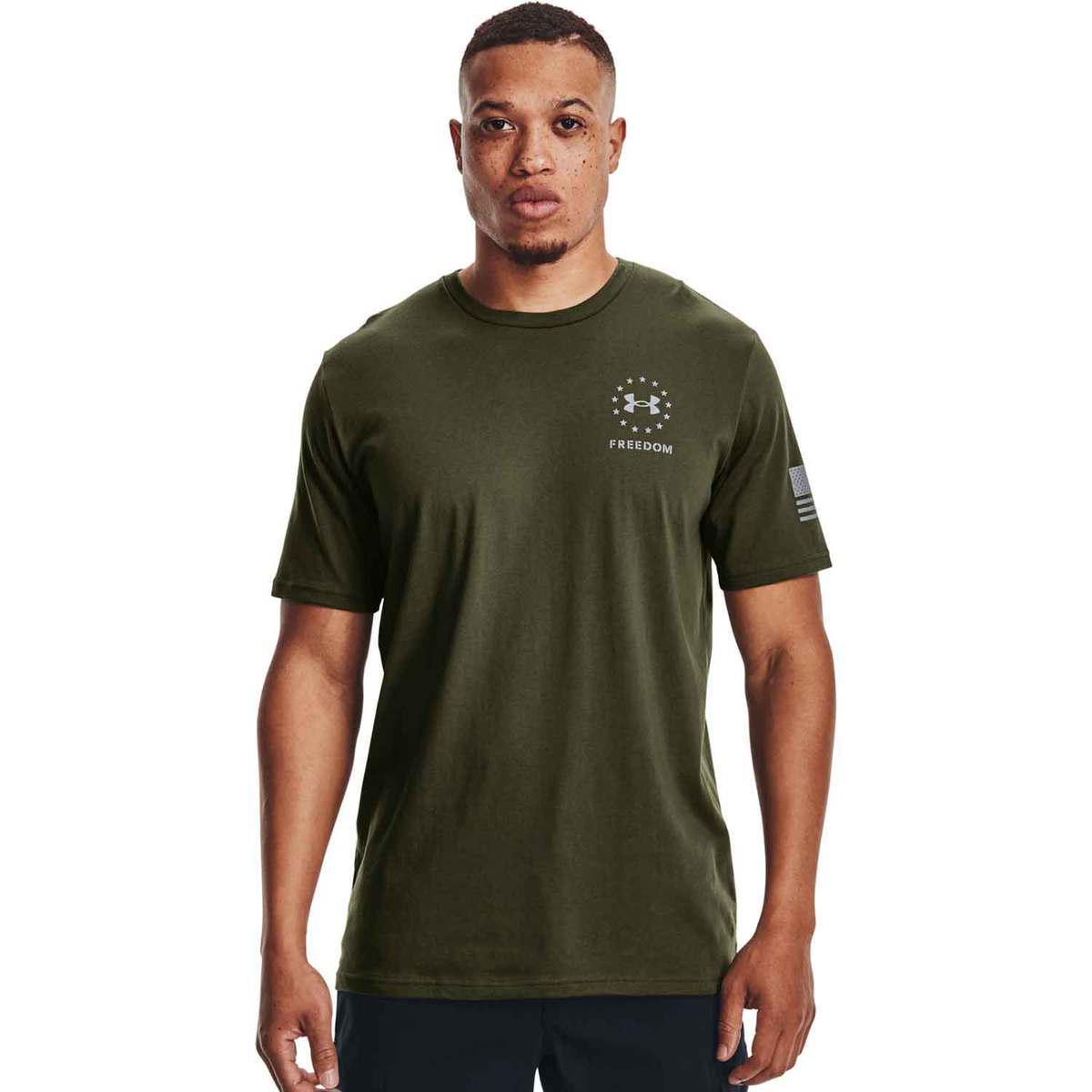 Under Armour Men's Freedom Back Stripe Short Sleeve Shirt - Military ...