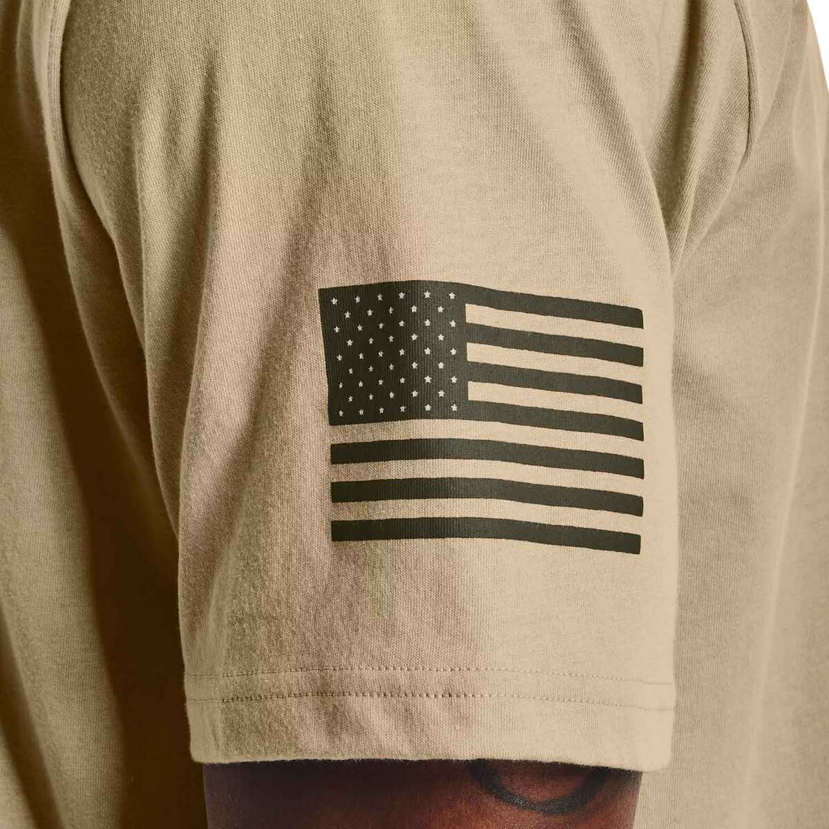 Under Armour Men's Freedom Logo Short Sleeve Shirt - Desert Sand/Marine ...