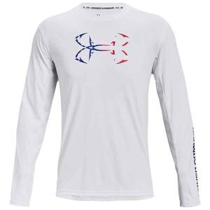 Under Armour Men's Iso-Chill Freedom Hook Long Sleeve Shirt - White - 3XL