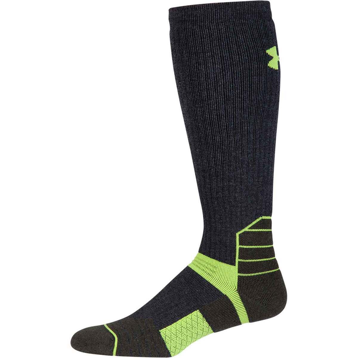 Under Armour Men's Scent Control Outdoor Performance Hiking Socks - Asphalt Heather/Velocity Green - 9-11 - Asphalt Heather/Velocity Green 9-11 Under Armour Men's Scent Control Outdoor Performance Hiking Socks - Asphalt Heather/Velocity Green - 9-11 - Asphalt Heather/Velocity Green 9-11
