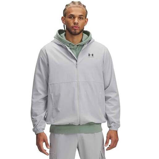 Under Armour Men's Vibe Woven Windbreaker Casual Jacket - Khaki/Black XL