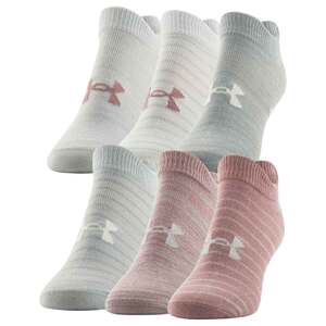 Under Armour Women's Breathe Lite Ultra Low 6-Pack Liner Socks - Pink Elixir Assorted - M