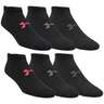 Under Armour Women's Essential 6 Pack Casual Socks - Black/Cerise - M - Black/Cerise M