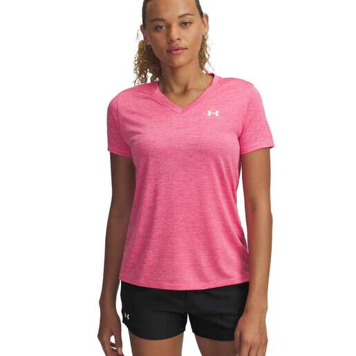 Under Armour Women's Tech Twist Short Sleeve Casual Shirt - Black/White L