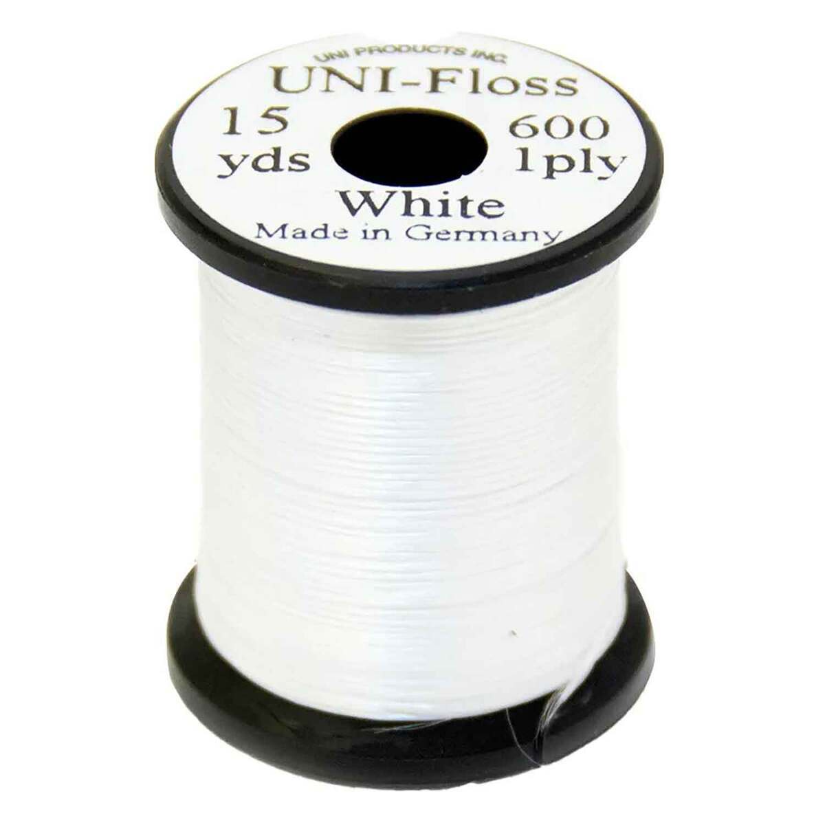 Uni Products Uni-Floss Fly Tying Thread - White, 600D, 15yds ...