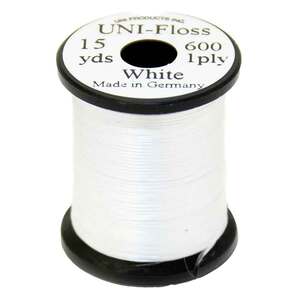 Uni Products Uni-Floss Fly Tying Thread - White, 600D, 15yds