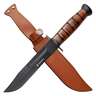 USMC Resolve 7 inch Fixed Blade Knife - Brown/Black