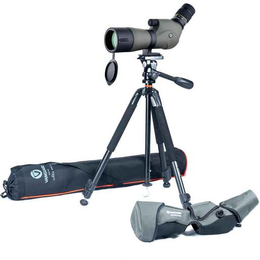 Vanguard Endeavor XF 60A Spotting Scope w/Alta+ 233AO Tripod Bundle – Green