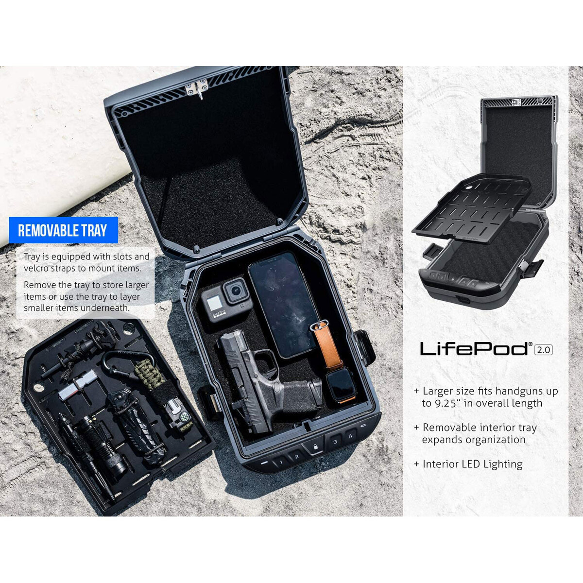 Vaultek LifePod 2 Pistol Vault - Black - Black Vaultek LifePod 2 Pistol Vault - Black - Black