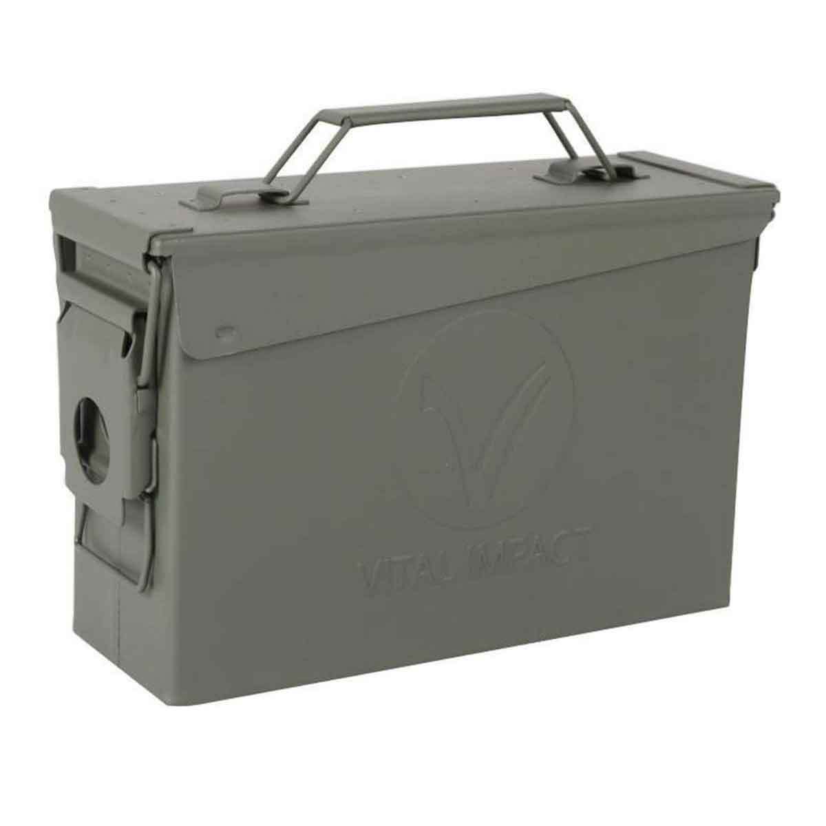 Vital Impact .30 Caliber Metal Ammo Can - Green - Green Vital Impact .30 Caliber Metal Ammo Can - Green - Green