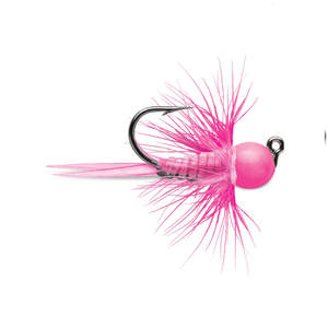 VMC Tungsten Bullfly Ice Fishing Jig - Glow Pink, 1/16oz