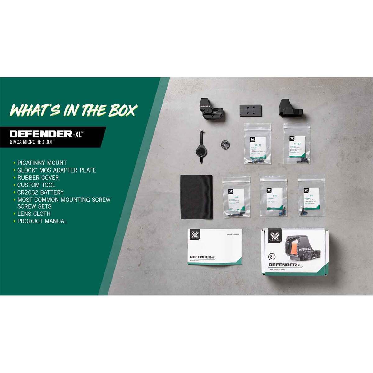 Vortex Defender-XL 1x Micro Red Dot - 8 MOA Dot | Sportsman's Warehouse