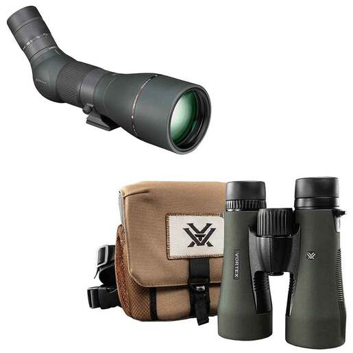 Vortex Razor HD 27-60x85 Angled Spotting Scope & Diamondback HD 12x50 Full-Size Binocular Bundle - Green