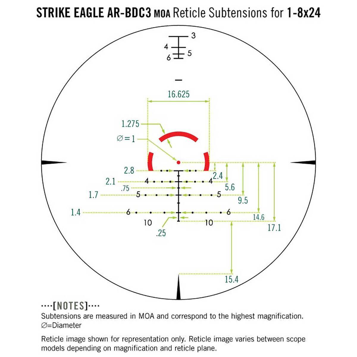 Vortex Strike Eagle 1-8x 24mm Rifle Scope - AR-BDC3 - Black Vortex Strike Eagle 1-8x 24mm Rifle Scope - AR-BDC3 - Black