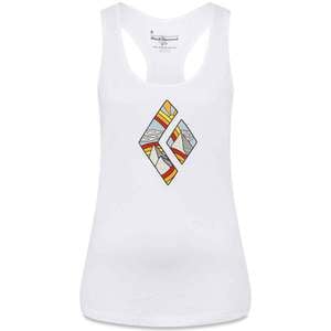 Black Diamond Women's Rainbow Diamond Sleeveless Casual Shirt - White - XL