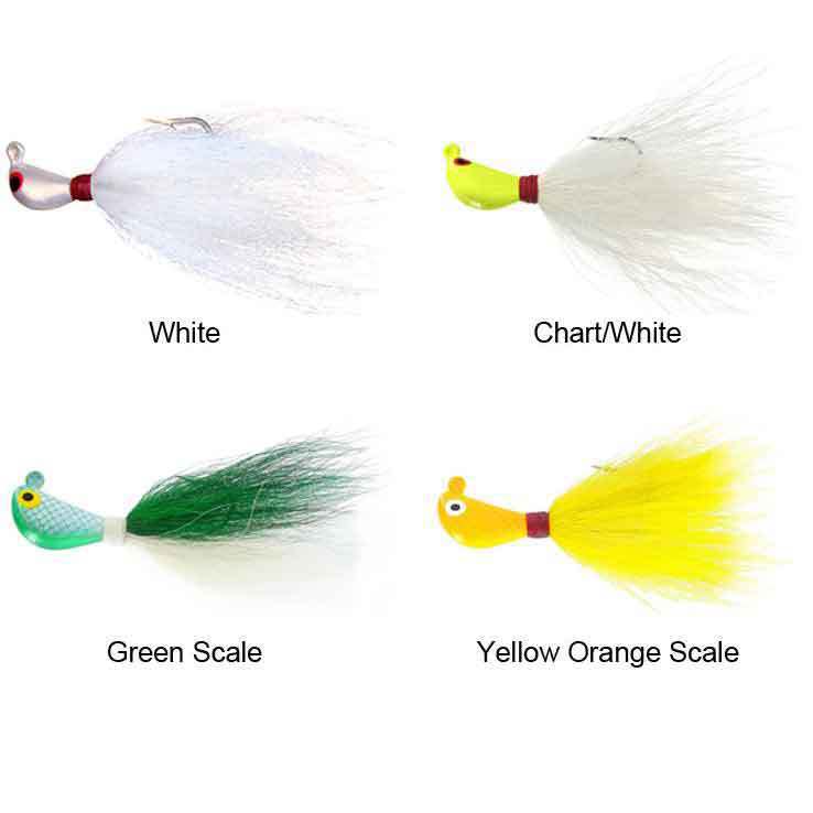 Wahoo Bucktail Hair Skirted Jig - Chart Lime Scale, 1oz | Sportsman's ...