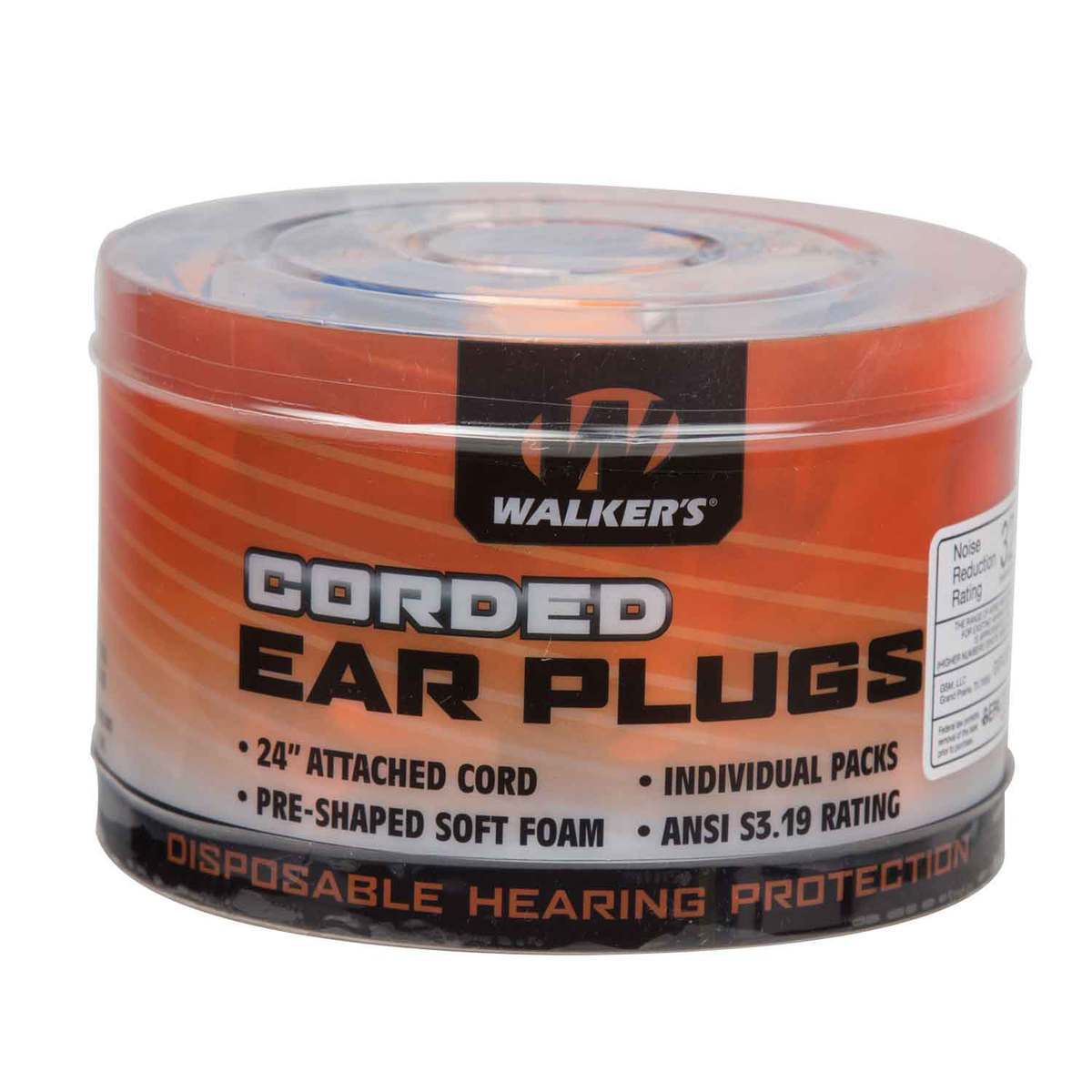 Walker's Corded Passive Earplugs - Orange - Orange Walker's Corded Passive Earplugs - Orange - Orange