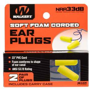 Walker's Corded Foam Ear Plugs - 2 Pair