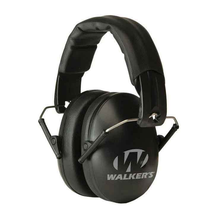 Walker's Pro Low Profile Folding Passive Earmuff - Black - Black Walker's Pro Low Profile Folding Passive Earmuff - Black - Black