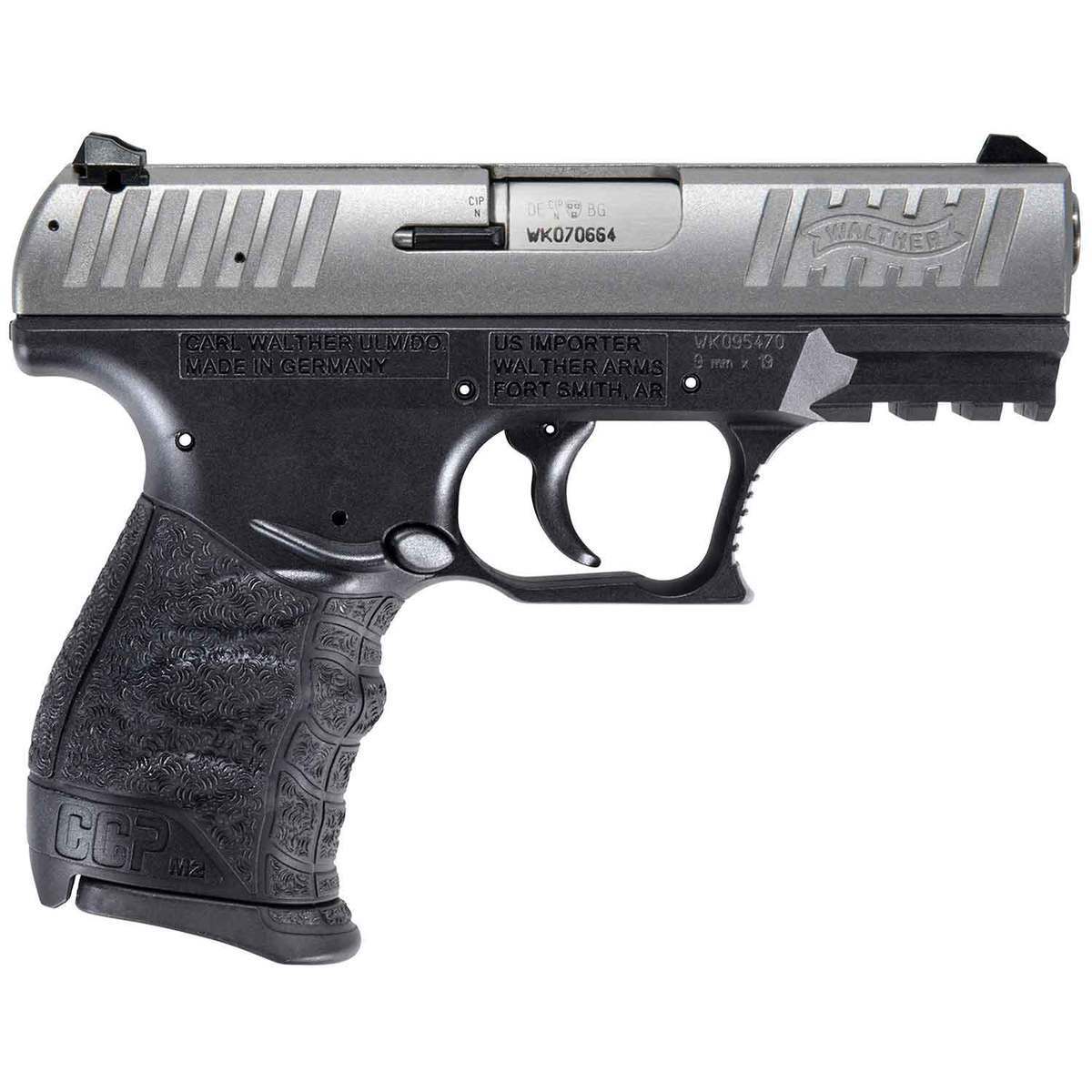 Walther CCP M2 9mm Luger 3.54in Stainless/Black Pistol - 8+1 Rounds - Black Walther CCP M2 9mm Luger 3.54in Stainless/Black Pistol - 8+1 Rounds - Black