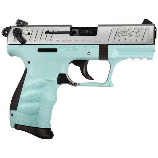 Walther P22 22 Long Rifle 3.42in Stainless/Blue Pistol - 10+1 Rounds - California Compliant image