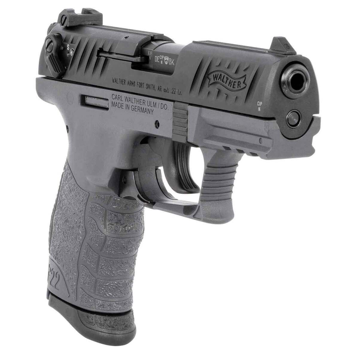 Walther P22 22 Long Rifle 3.42in Tungsten Gray/Black Pistol - 10+1 Rounds - California Compliant - Gray Walther P22 22 Long Rifle 3.42in Tungsten Gray/Black Pistol - 10+1 Rounds - California Compliant - Gray