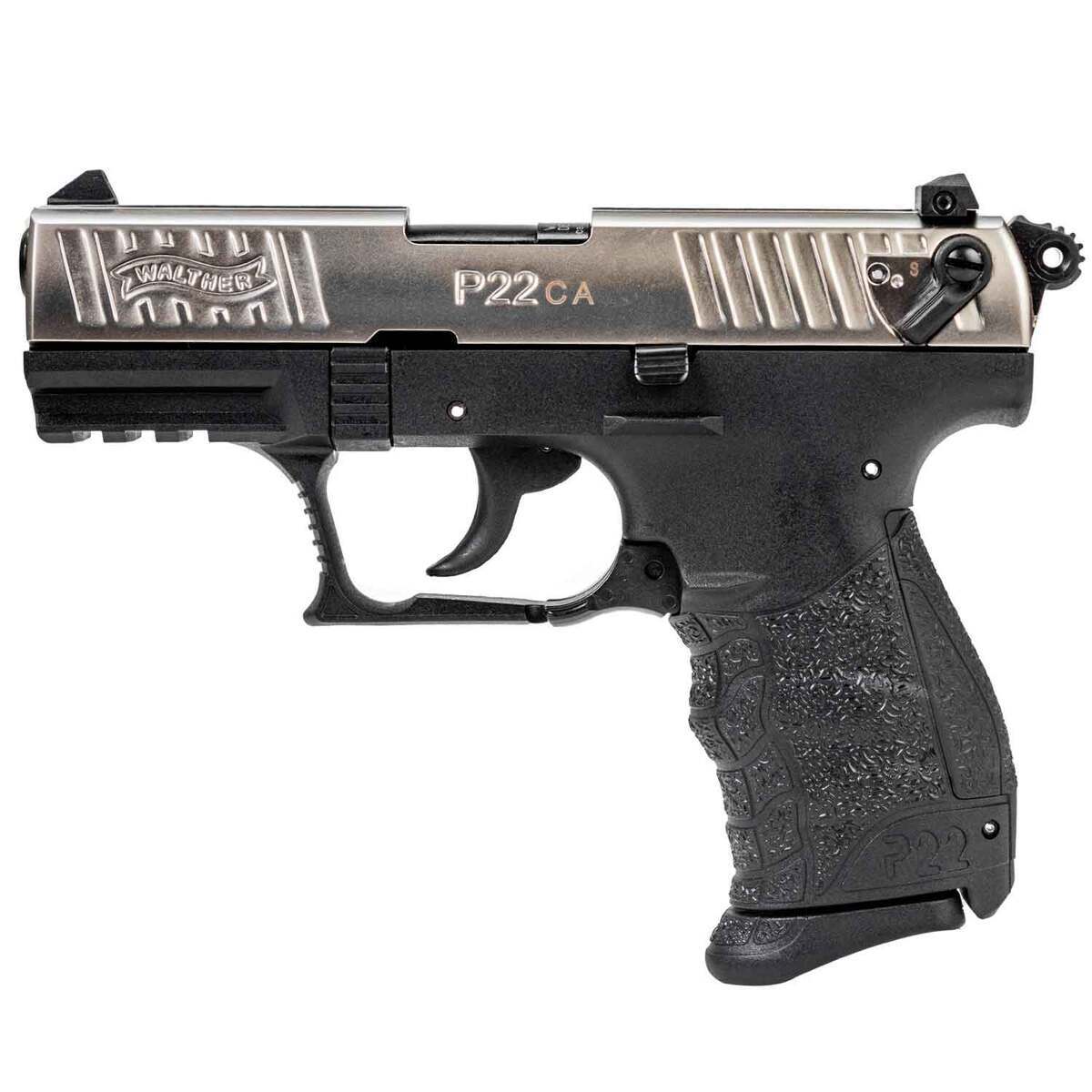 Walther P22 22 Long Rifle 3.42in Nickel Pistol - 10+1 Rounds - Black Walther P22 22 Long Rifle 3.42in Nickel Pistol - 10+1 Rounds - Black