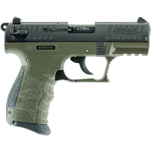 Walther P22 CA 22 Long Rifle 3.42in Matte Black Tenifer Pistol - 10+1 Rounds - Green image