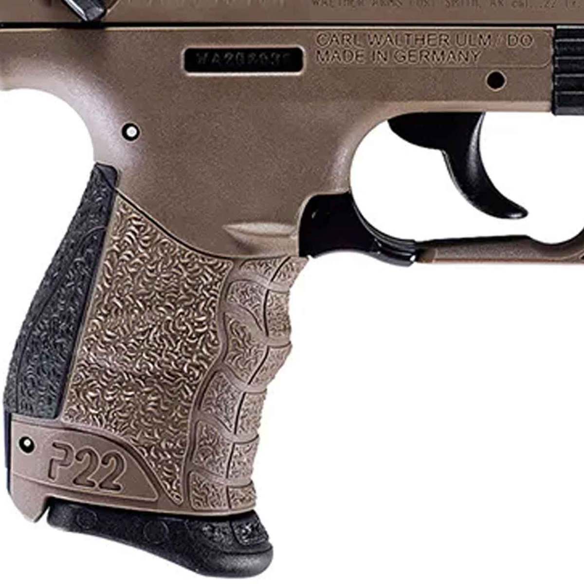 Walther P22 Q Threaded Barrel 22 Long Rifle 3.42in FDE/Black Pistol - 10+1 Rounds - Flat Dark Earth/Black Walther P22 Q Threaded Barrel 22 Long Rifle 3.42in FDE/Black Pistol - 10+1 Rounds - Flat Dark Earth/Black