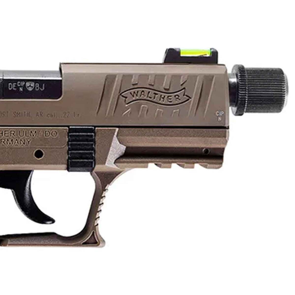 Walther P22 Q Threaded Barrel 22 Long Rifle 3.42in FDE/Black Pistol - 10+1 Rounds - Flat Dark Earth/Black Walther P22 Q Threaded Barrel 22 Long Rifle 3.42in FDE/Black Pistol - 10+1 Rounds - Flat Dark Earth/Black