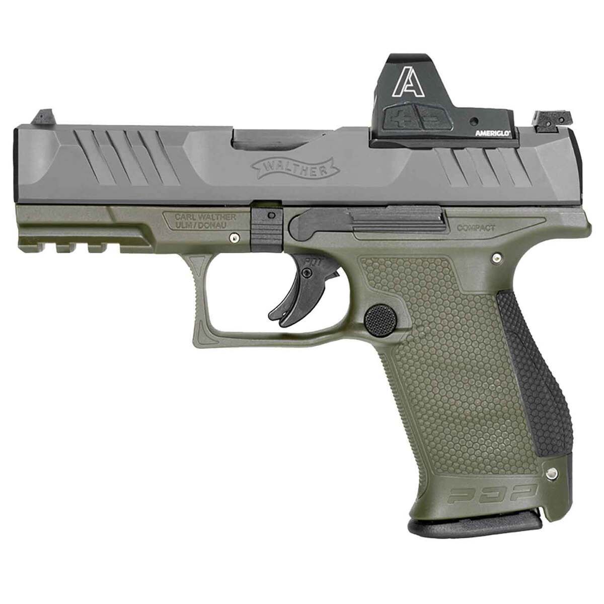 Walther PDP 9mm Luger 4in Black Pistol - 15+1 Rounds - Green Walther PDP 9mm Luger 4in Black Pistol - 15+1 Rounds - Green