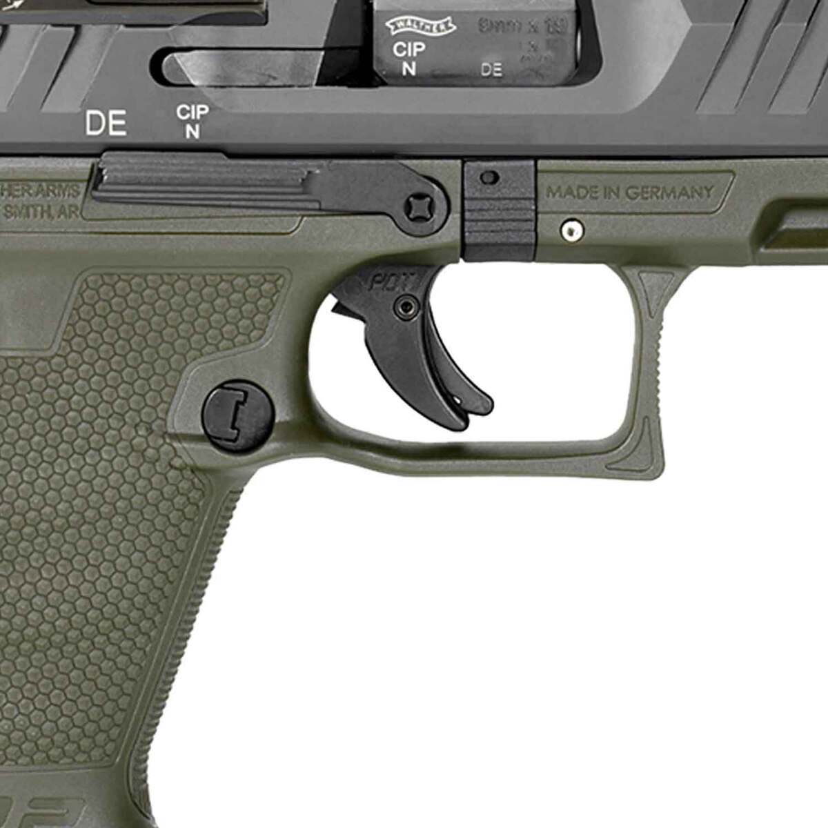 Walther PDP 9mm Luger 4in Black Pistol - 15+1 Rounds - Green Walther PDP 9mm Luger 4in Black Pistol - 15+1 Rounds - Green