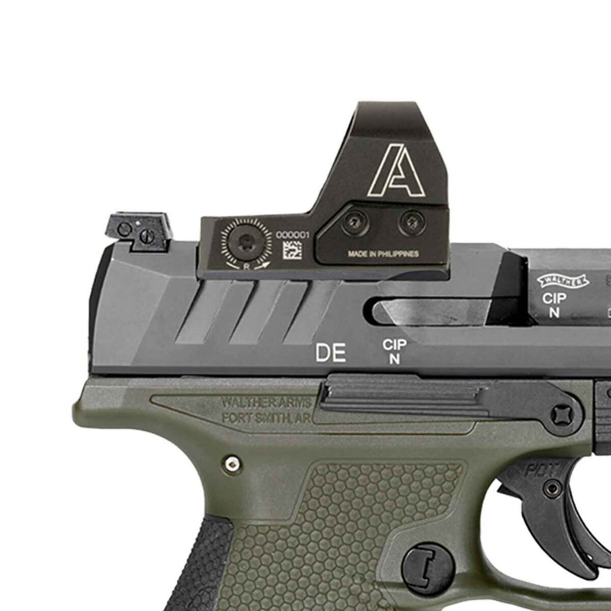 Walther PDP 9mm Luger 4in Black Pistol - 15+1 Rounds - Green Walther PDP 9mm Luger 4in Black Pistol - 15+1 Rounds - Green
