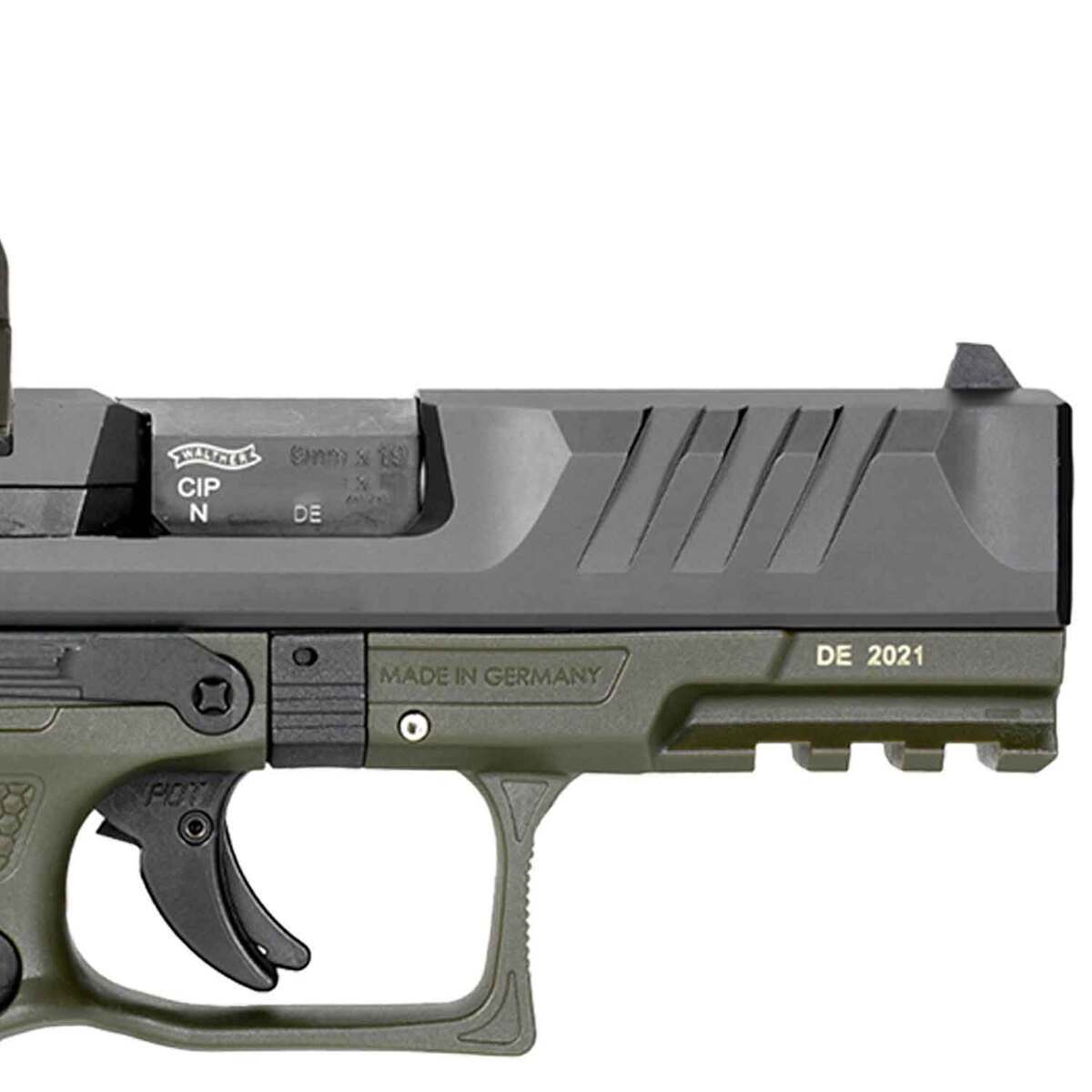 Walther PDP 9mm Luger 4in Black Pistol - 15+1 Rounds - Green Walther PDP 9mm Luger 4in Black Pistol - 15+1 Rounds - Green