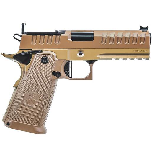 Watchtower Firearms Apache Commander 9mm Luger 4.3in lat Dark Earth PVD Pistol - 15+1 Rounds - Tan Fullsize - Watchtower Firearms