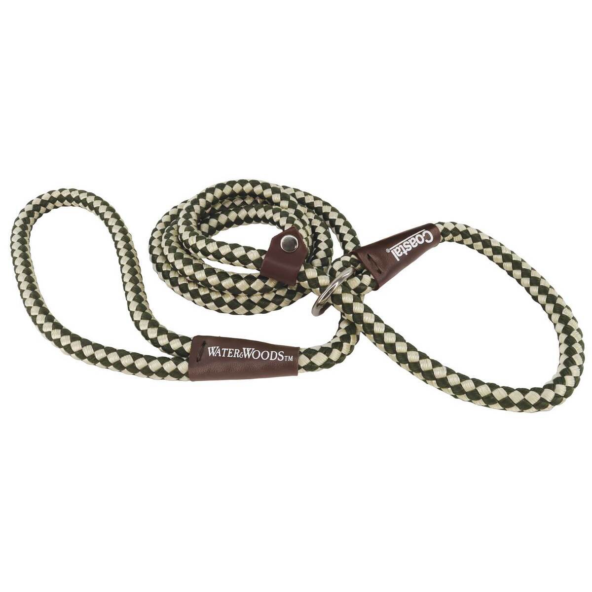 Water & Woods Braided Rope Slip Dog Leash - Green/White - Green/White Water & Woods Braided Rope Slip Dog Leash - Green/White - Green/White