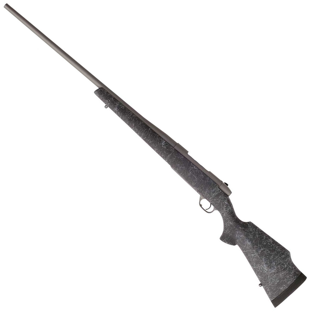 Weatherby Mark V Weathermark Tac Gray Bolt Action Rifle - 6.5-300 Weatherby Magnum - 26in - Black With Gray Webbing Weatherby Mark V Weathermark Tac Gray Bolt Action Rifle - 6.5-300 Weatherby Magnum - 26in - Black With Gray Webbing