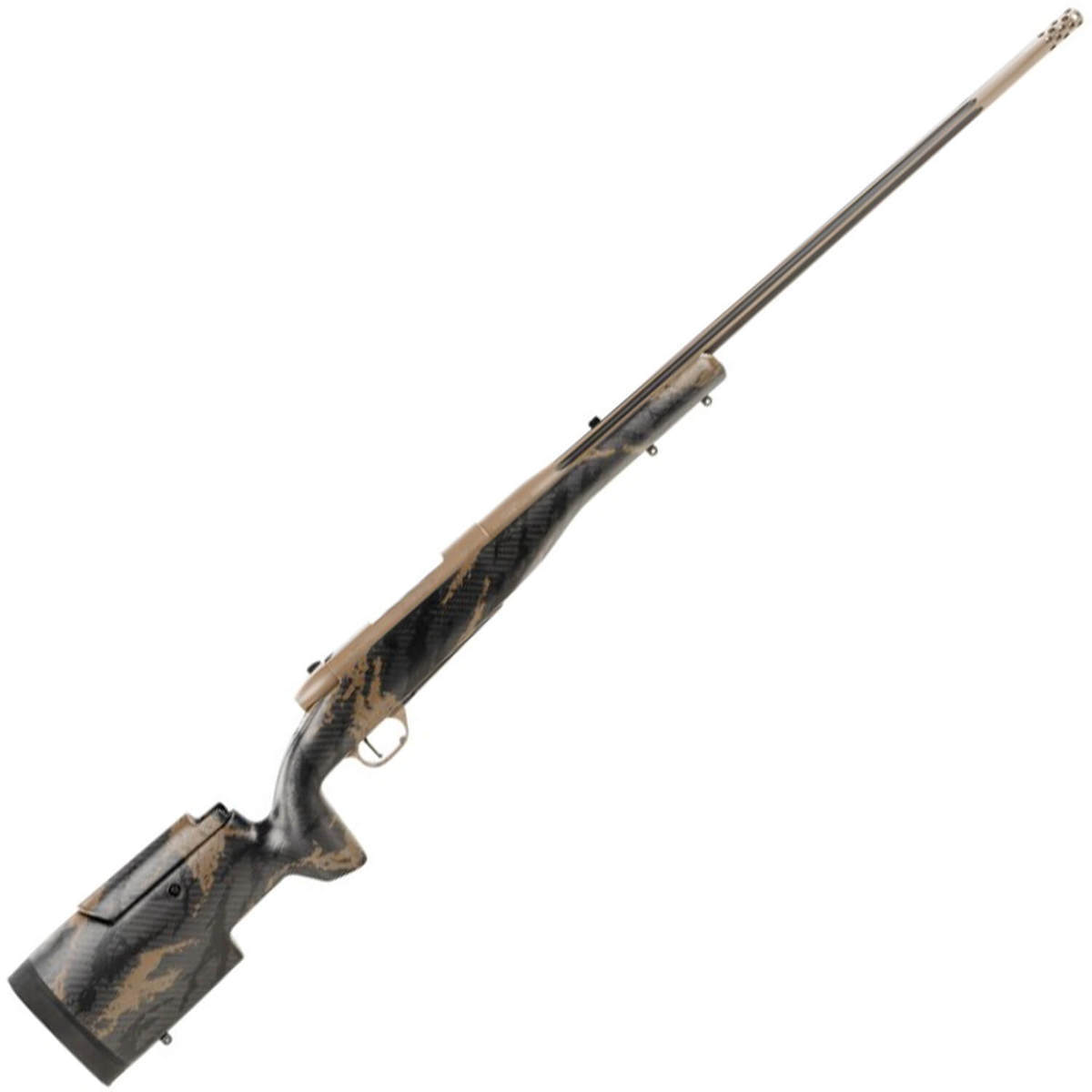 Weatherby Mark V Accumark Elite Coyote Tan Elite Cerakote Left Hand Bolt Action Rifle - 257 Weatherby Magnum - 26in - Carbon Fiber w / Brown Sponge Patterns Weatherby Mark V Accumark Elite Coyote Tan Elite Cerakote Left Hand Bolt Action Rifle - 257 Weatherby Magnum - 26in - Carbon Fiber w / Brown Sponge Patterns