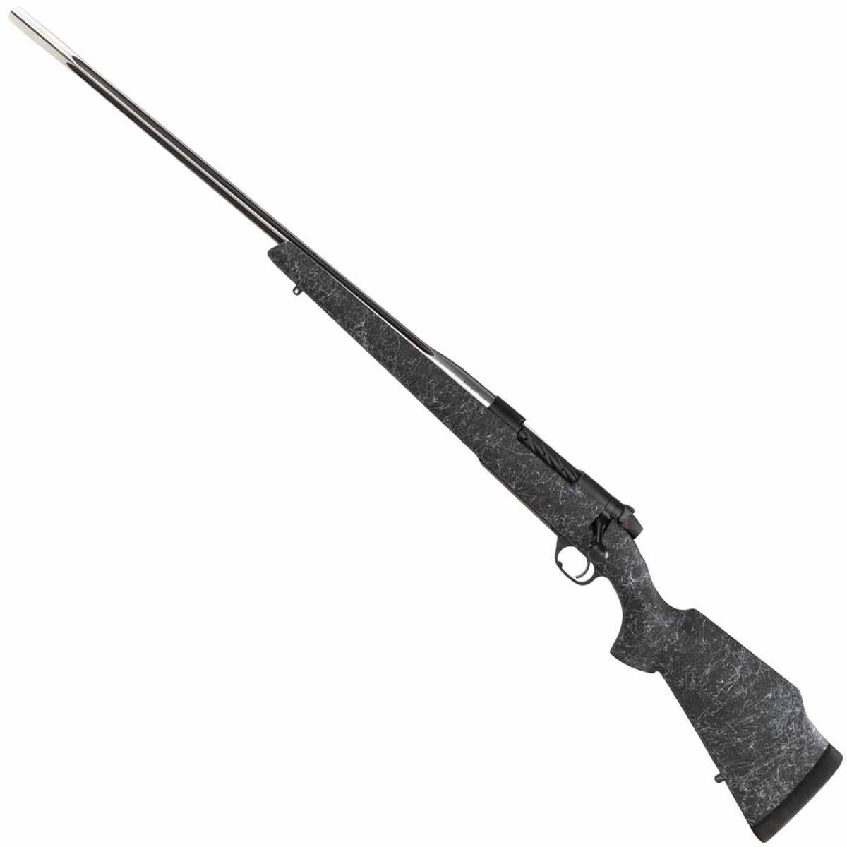 Weatherby Mark V Accumark Graphite Black Cerakote Left Hand Bolt Action Rifle - 300 Weatherby Magnum - 26in - Black w/ Gray Webbing Weatherby Mark V Accumark Graphite Black Cerakote Left Hand Bolt Action Rifle - 300 Weatherby Magnum - 26in - Black w/ Gray Webbing