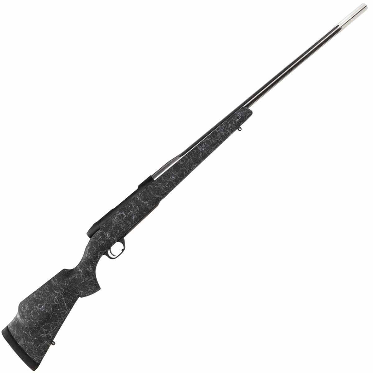 Weatherby Mark V Accumark Graphite Black Cerakote Left Hand Bolt Action Rifle - 300 Weatherby Magnum - 26in - Black w/ Gray Webbing Weatherby Mark V Accumark Graphite Black Cerakote Left Hand Bolt Action Rifle - 300 Weatherby Magnum - 26in - Black w/ Gray Webbing
