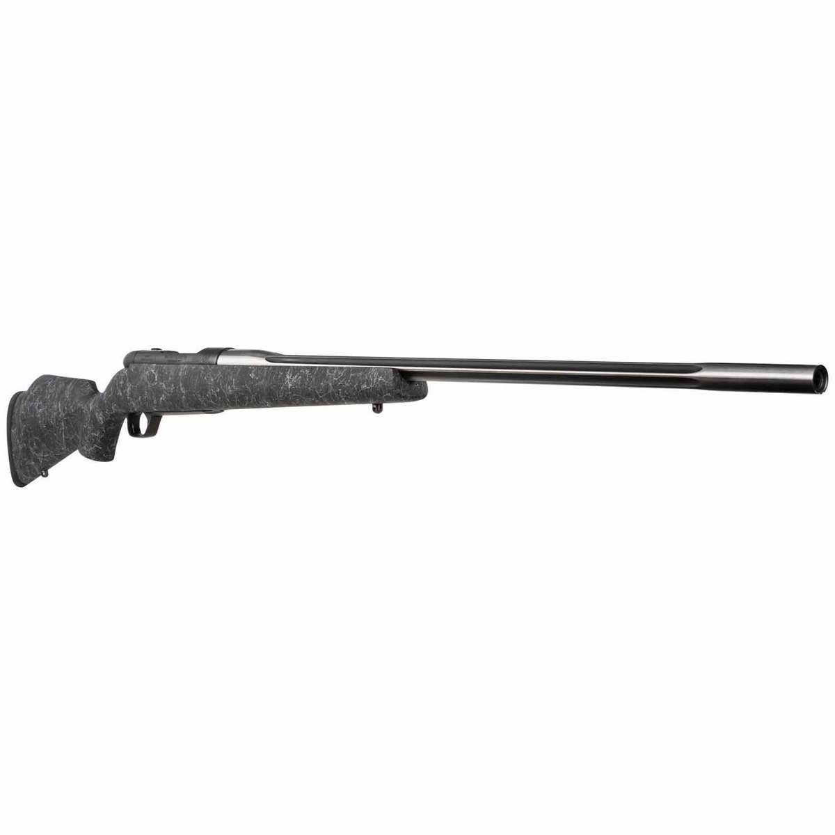 Weatherby Mark V Accumark Graphite Black Cerakote Left Hand Bolt Action Rifle - 300 Weatherby Magnum - 26in - Black w/ Gray Webbing Weatherby Mark V Accumark Graphite Black Cerakote Left Hand Bolt Action Rifle - 300 Weatherby Magnum - 26in - Black w/ Gray Webbing