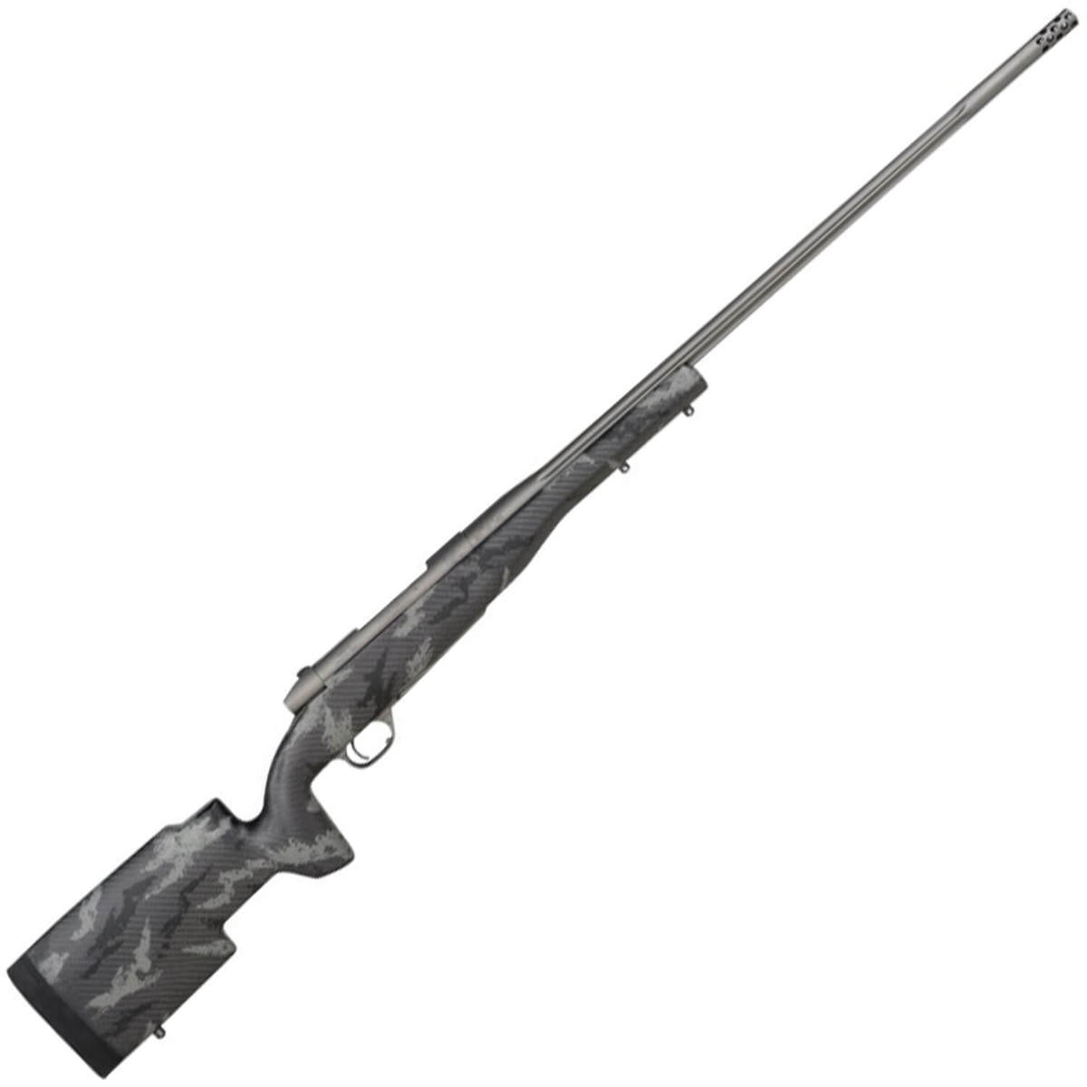 Weatherby Mark V Accumark Pro Tungsten Grey Left Hand Bolt Action Rifle - 257 Weatherby Magnum - 26in - Carbon Fiber w/ Grey Sponge Patterns Weatherby Mark V Accumark Pro Tungsten Grey Left Hand Bolt Action Rifle - 257 Weatherby Magnum - 26in - Carbon Fiber w/ Grey Sponge Patterns