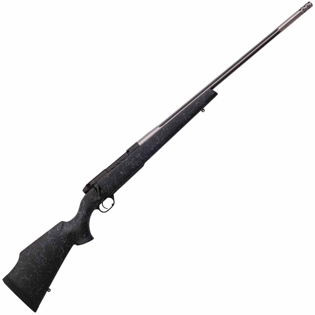 Weatherby Mark V Accumark Graphite Black CerakoteBolt Action Rifle - 338-378 Weatherby Magnum - Black w / Gray Webbing Weatherby Mark V Accumark Graphite Black CerakoteBolt Action Rifle - 338-378 Weatherby Magnum - Black w / Gray Webbing