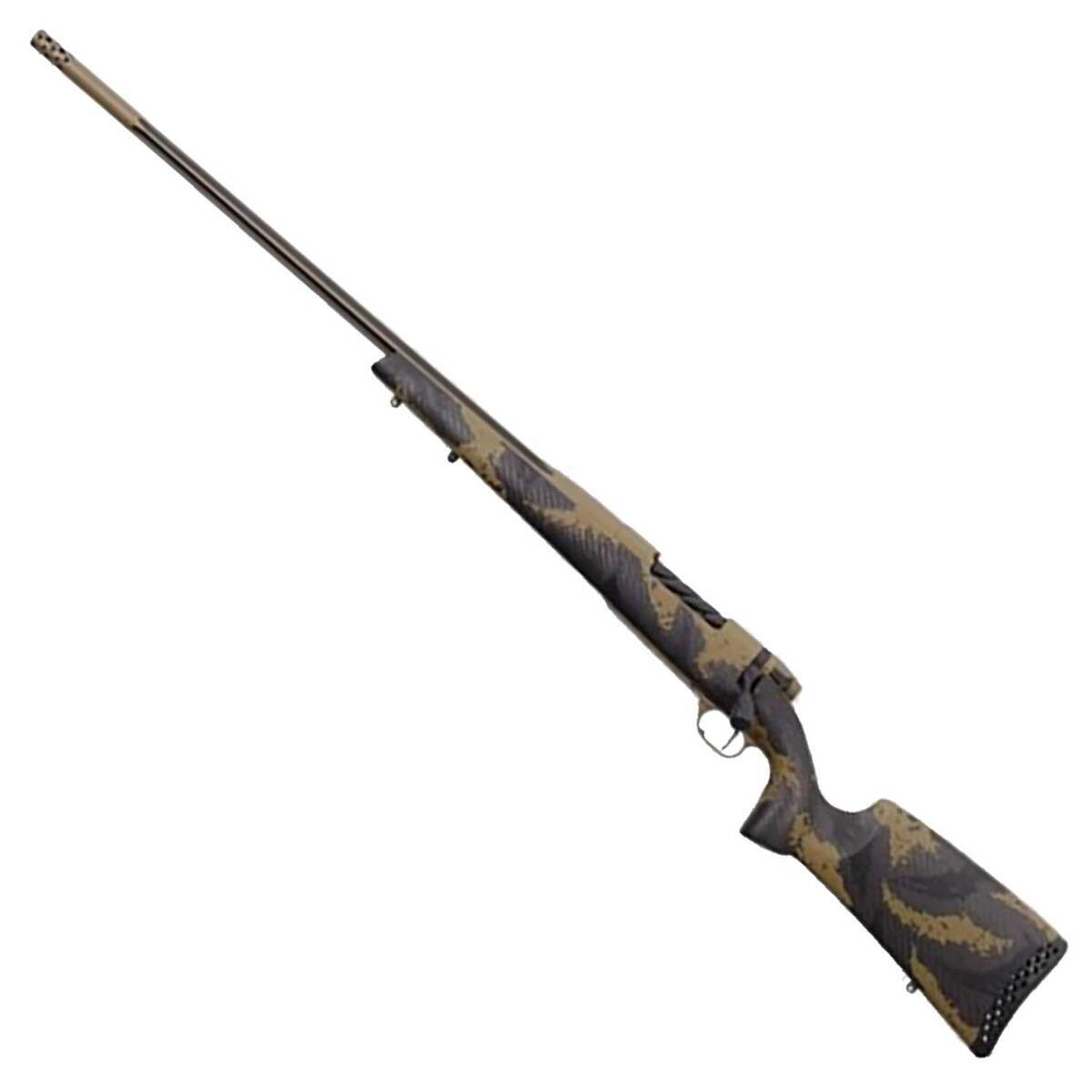 Weatherby Mark V Apex Coyote Tan Cerakote Left Hand Bolt Action Rifle - 308 Winchester - 24in - Camo Weatherby Mark V Apex Coyote Tan Cerakote Left Hand Bolt Action Rifle - 308 Winchester - 24in - Camo