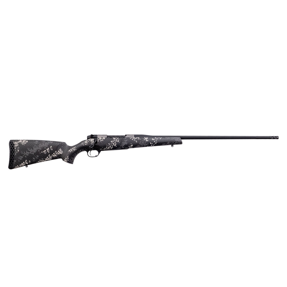 Weatherby Mark V Backcountry 2.0 Ti Bolt Action Rifle – 280 Ackley Improved – 24in - Grey/White Sponge Camo Weatherby Mark V Backcountry 2.0 Ti Bolt Action Rifle – 280 Ackley Improved – 24in - Grey/White Sponge Camo