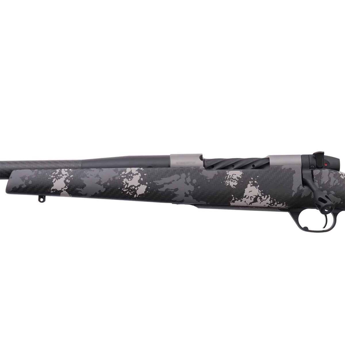 Weatherby Mark V Backcountry 2.0 Ti 6.5 Creedmoor Carbon Graphite Black Cerakote Left Hand Bolt Action Rifle - 22in - Carbon fiber stock with Grey and White sponge Camo Weatherby Mark V Backcountry 2.0 Ti 6.5 Creedmoor Carbon Graphite Black Cerakote Left Hand Bolt Action Rifle - 22in - Carbon fiber stock with Grey and White sponge Camo