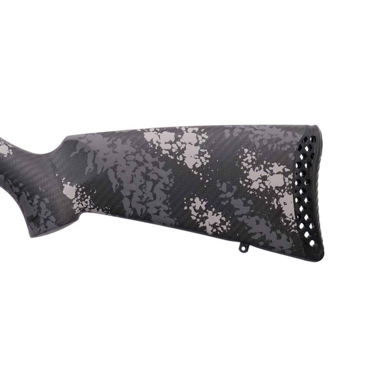 Weatherby Mark V Backcountry 2.0 Ti 6.5 Creedmoor Carbon Graphite Black Cerakote Left Hand Bolt Action Rifle - 22in - Carbon fiber stock with Grey and White sponge Camo Weatherby Mark V Backcountry 2.0 Ti 6.5 Creedmoor Carbon Graphite Black Cerakote Left Hand Bolt Action Rifle - 22in - Carbon fiber stock with Grey and White sponge Camo